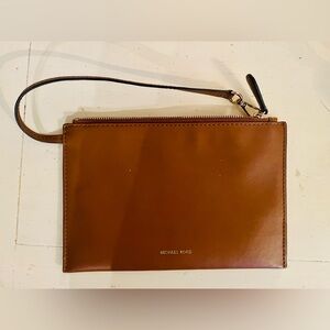 Michael Kors Brown Leather Clutch/ Wristlet